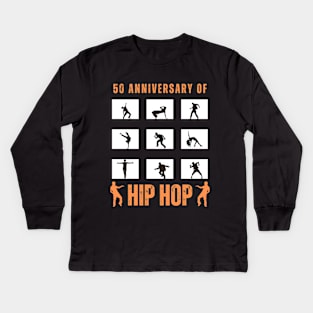 50 Years Hip Hop 50th Anniversary Celebration Kids Long Sleeve T-Shirt